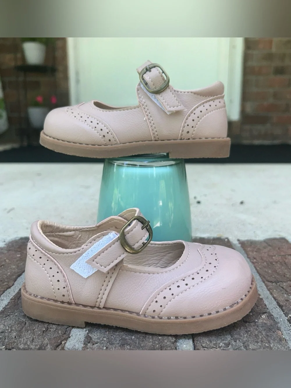 MG Baby Blush Pink Kids Dress Shoes with Strap